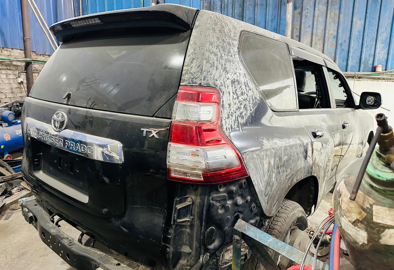 Vehicle in mid-prep for body and paint work